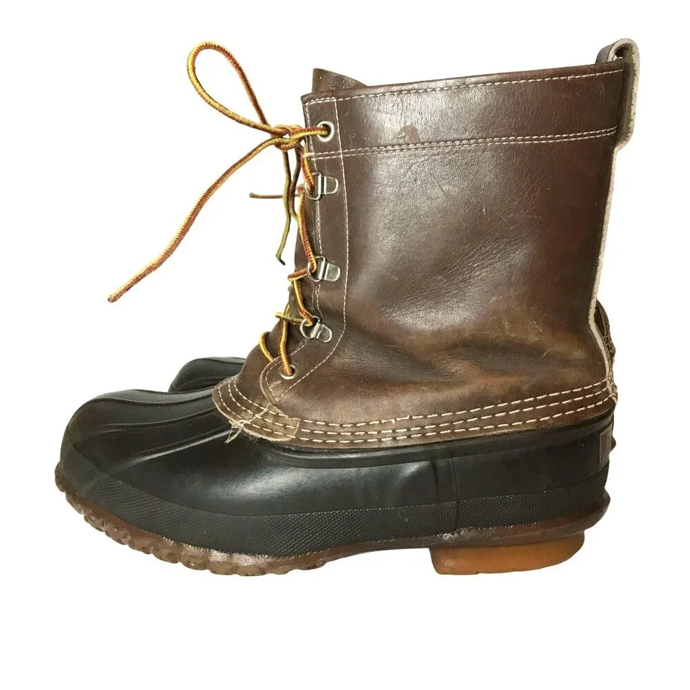 L.L. Bean Maine Hunting Duck Boots Mens 7 Waterproof Leather/Rubber Made In USA